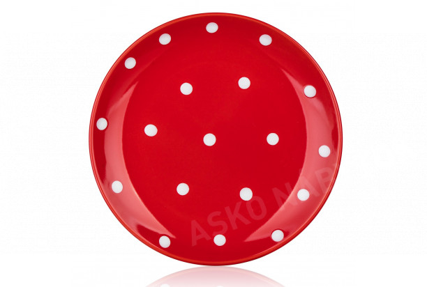 Dezertný tanier Dots 18,6 cm, červená bodkovaný