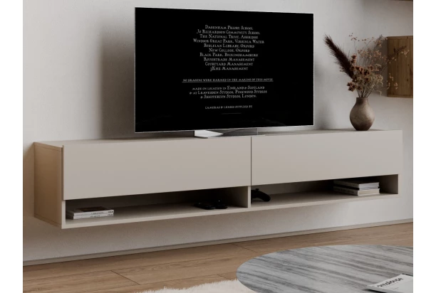 Závesná TV skrinka Asko Living, 180 cm, béžový kašmír