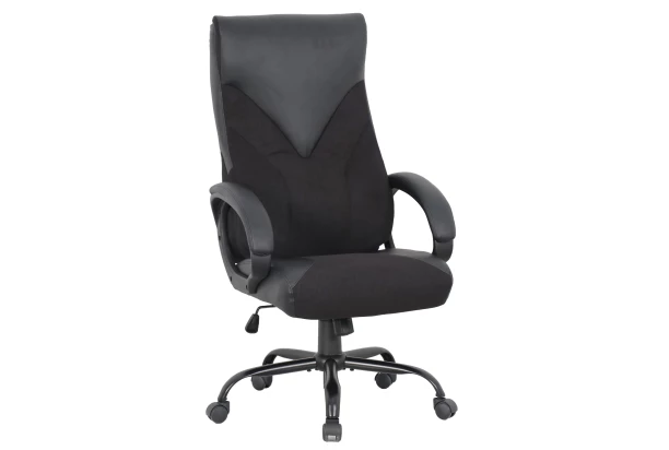 Kancelárske kreslo s podrúčkami Sabina, čierna ekokoža/čierna látka