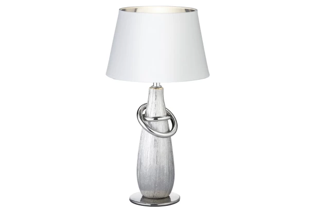 Stolná lampa Thebes 38 cm, biela/strieborná