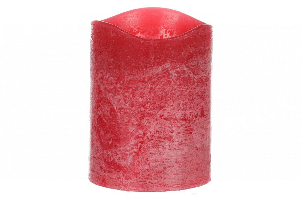 LED sviečka 10 cm, červená, s voskom