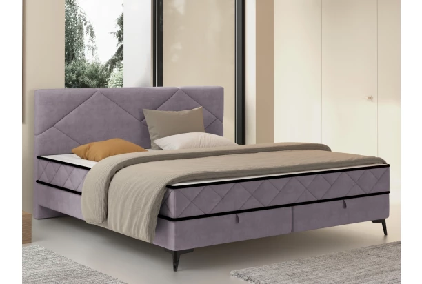 Posteľ Parana 180x200 cm, svetlo ružová zamatová látka