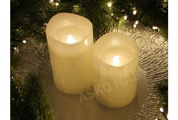 LED sviečka 12 cm, krémová, s voskom