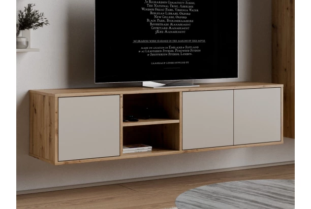 Závesná TV skrinka Asko Living, 149,5 cm, béžový kašmír