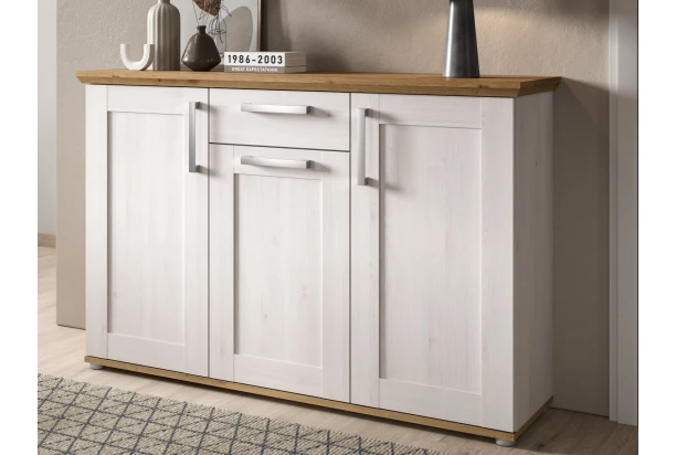 Komoda so zásuvkou Verona, 137 cm, smrekovec/dub artisan