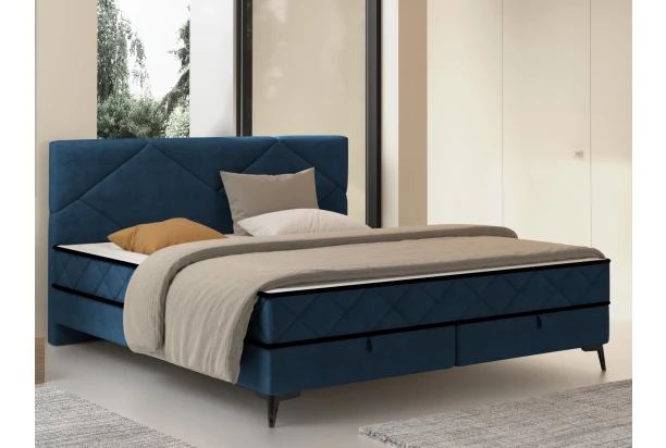 Posteľ Parana 180x200 cm, námornícka modrá zamatová látka
