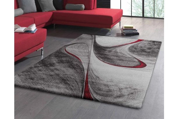 Koberec Brilliance 80x150 cm, červeno-šedé vlny