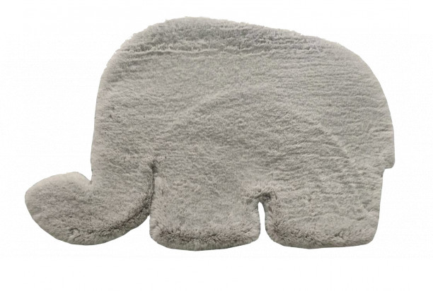 Detský koberec Animal, tvar slon, strieborný