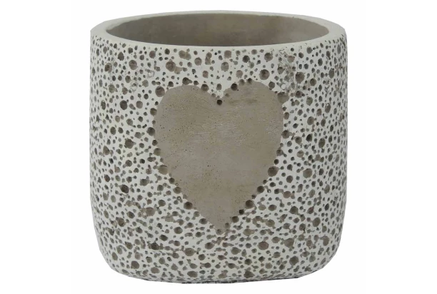 Kvetináč motiv srdce 13 cm, cement