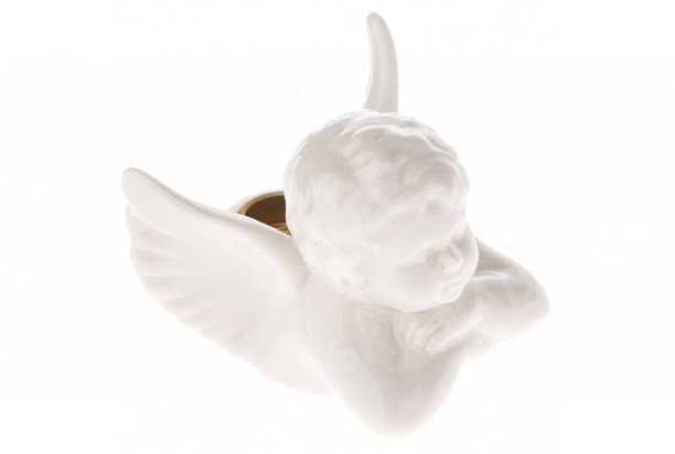 Svietnik Anjel, biely porcelán