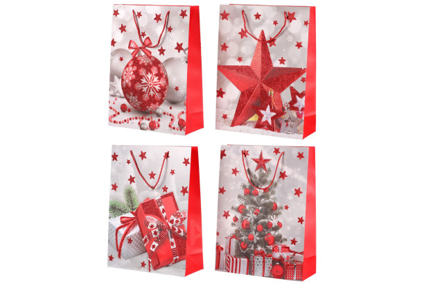 Vianočná darčeková taška (4 druhy) veľkosť XL, viacfarebná