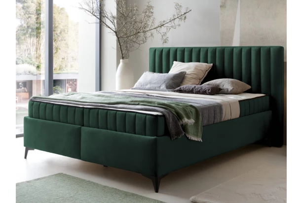 Posteľ Joy 160x200 cm, tmavo zelená látka