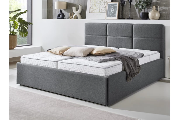 Posteľ Domango 140x200 cm,stredne šedá látka