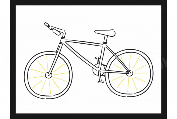 Rámovaný obraz Kreslený bicykel, 40x30 cm