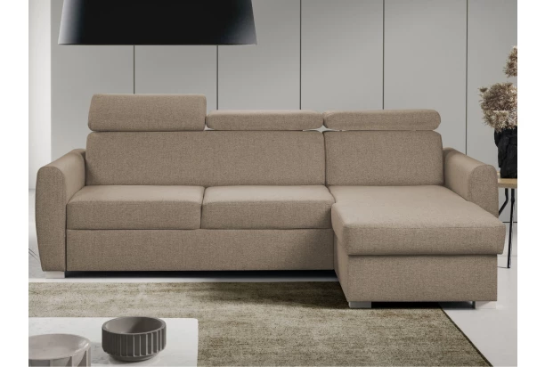 Rohová sedacia súprava Mistic, svetlo hnedá látka