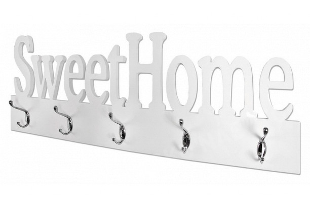 Nástenný vešiakový panel Sweet Home, biely