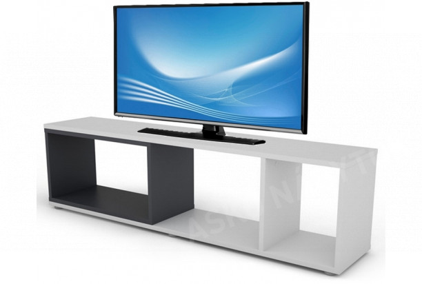 TV stolík / regál Cubix, biely / grafitovo šedý