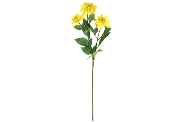 Umelá kvetina Georgína 75 cm, žltá