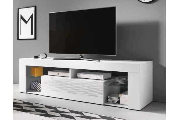 TV stolík Everest 140 cm,biely lesk