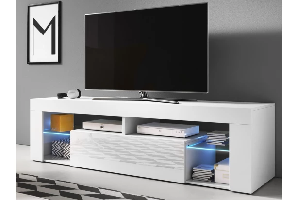 TV stolík Everest 140 cm,biely lesk