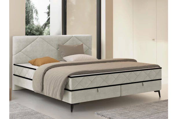 Posteľ Parana 180x200 cm, krémová zamatová látka