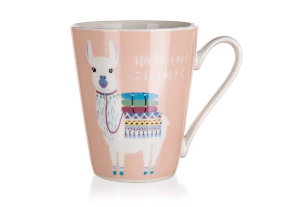 Hrnček Lama 320 ml, ružový