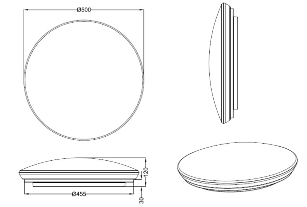 Stropné LED osvetlenie Achat, 50 cm