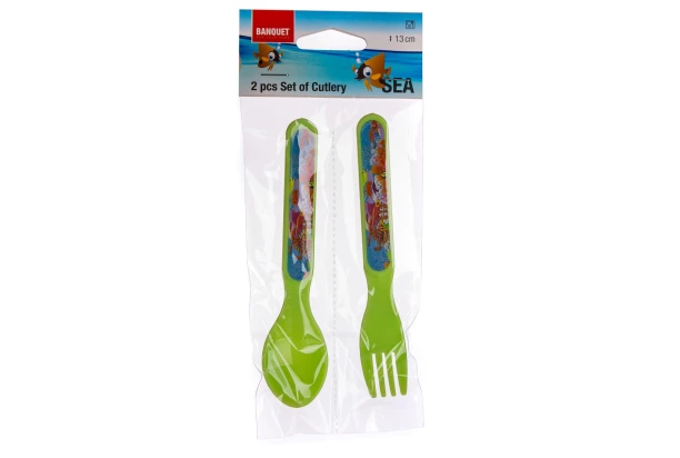 Detský príbor Sea 13 cm, zelený