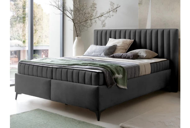 Posteľ Joy 160x200 cm, grafitovo šedá látka