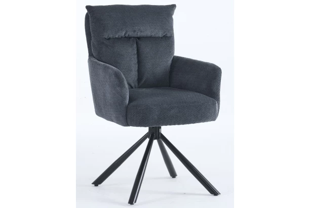 Jedálenská stolička Stephanie, tmavo šedá látka