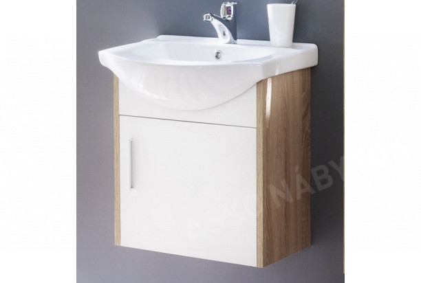 Kúpeľňová skrinka s umývadlom Jersey 303-41, dub sonoma/biela