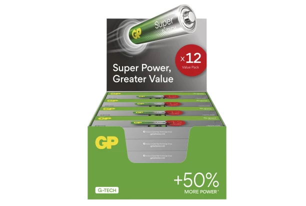 Alkalické batérie GP Super AAA (LR03) 12 ks