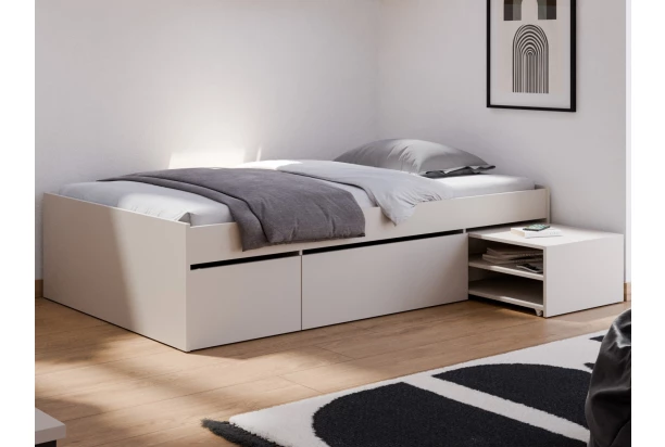 Posteľ s úložnými zásuvkami Assisi 120x200 cm, béžová kašmír