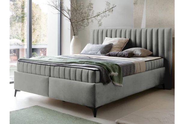 Posteľ Joy 160x200 cm, svetlo šedá látka