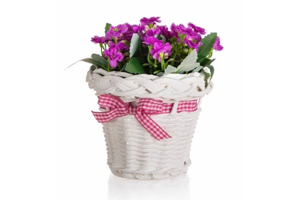 Umelá kvetina v košíku 13x14 cm