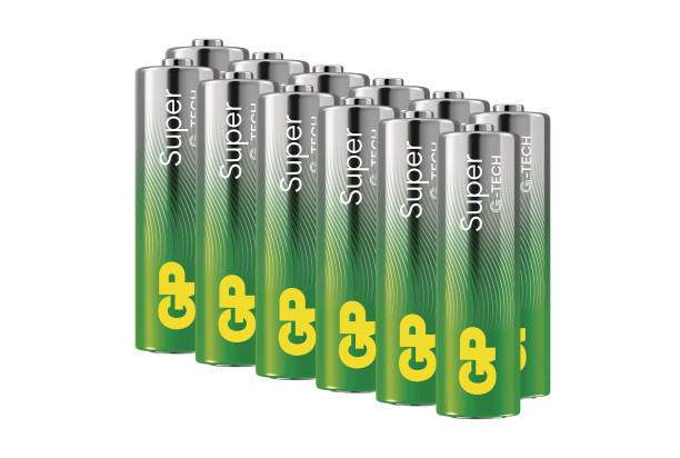 Alkalické batérie GP Super AA (LR06) 12 ks