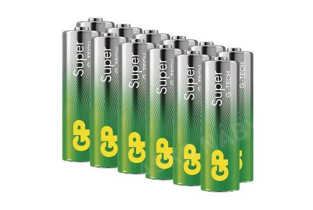 Alkalické batérie GP Super AA (LR06) 12 ks