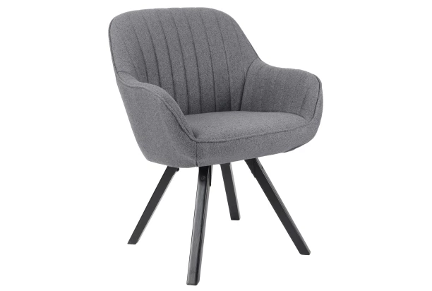 Jedálenská stolička Chrissy, stredne šedá tkanina