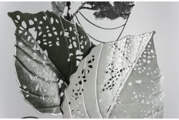 Kovová nástenná dekorácia Farebné listy, 50x90 cm