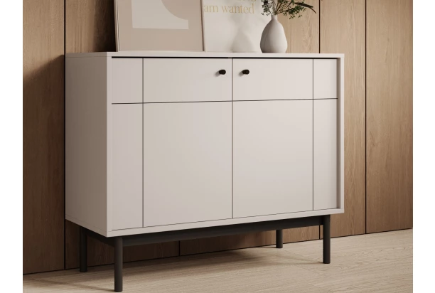 Skrinka 2-dverová Japandi, 104 cm, béžová kašmír