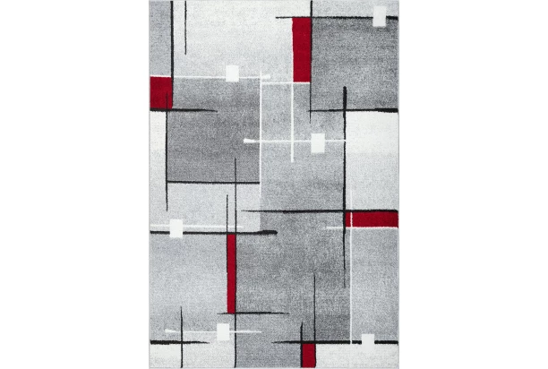 Koberec Thales 80x140 cm, šedo-červený
