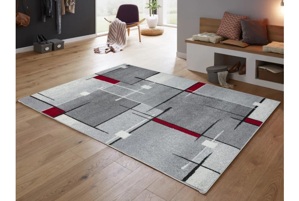Koberec Thales 80x140 cm, šedo-červený