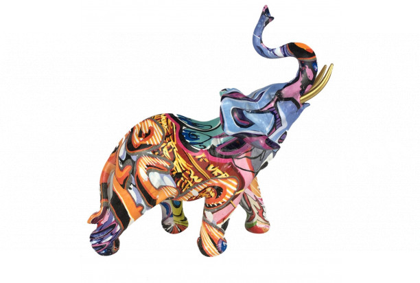Dekoračná soška Graffiti slon, 18 cm