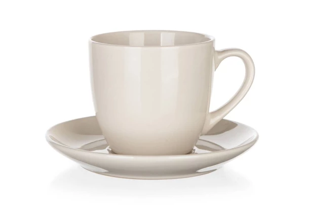 Šálka ​​s tanierikom Natural 250 ml, ivory