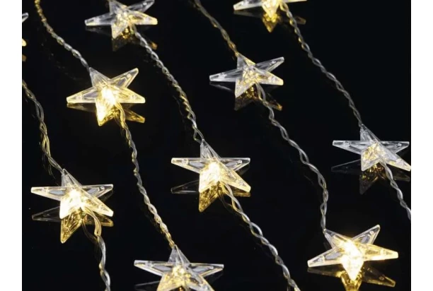 LED vianočný záves Hviezdy, 120x90 cm