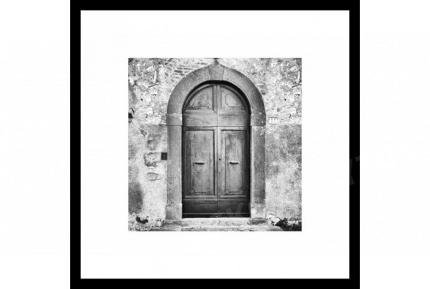 Rámovaný obraz Oblúkové dvere 50x50 cm, čiernobiely