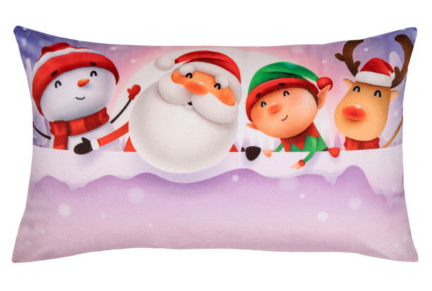 Vianočný dekoračný vankúš Santa Claus a jeho kamaráti, 30x50 cm