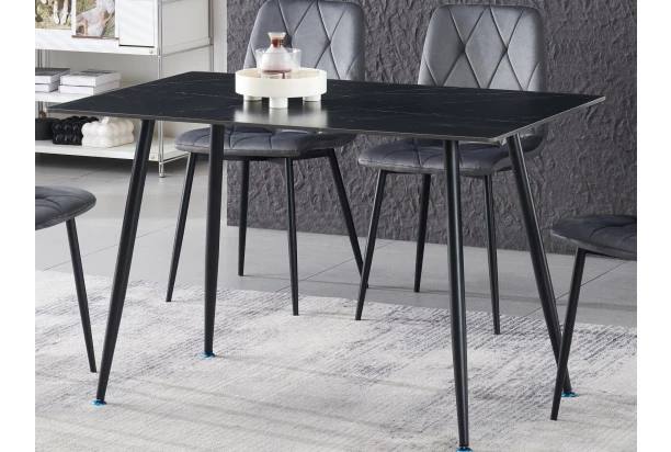 Jedálenský stôl Agne 120x80 cm, čierny  mramor