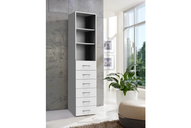 Regál so zásuvkami Multiraum, 40 cm, biely