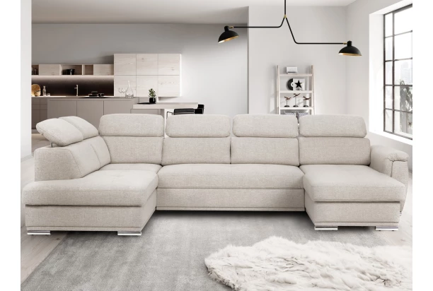 Sedacia súprava Umbria, tvar ľavé U, krémová látka